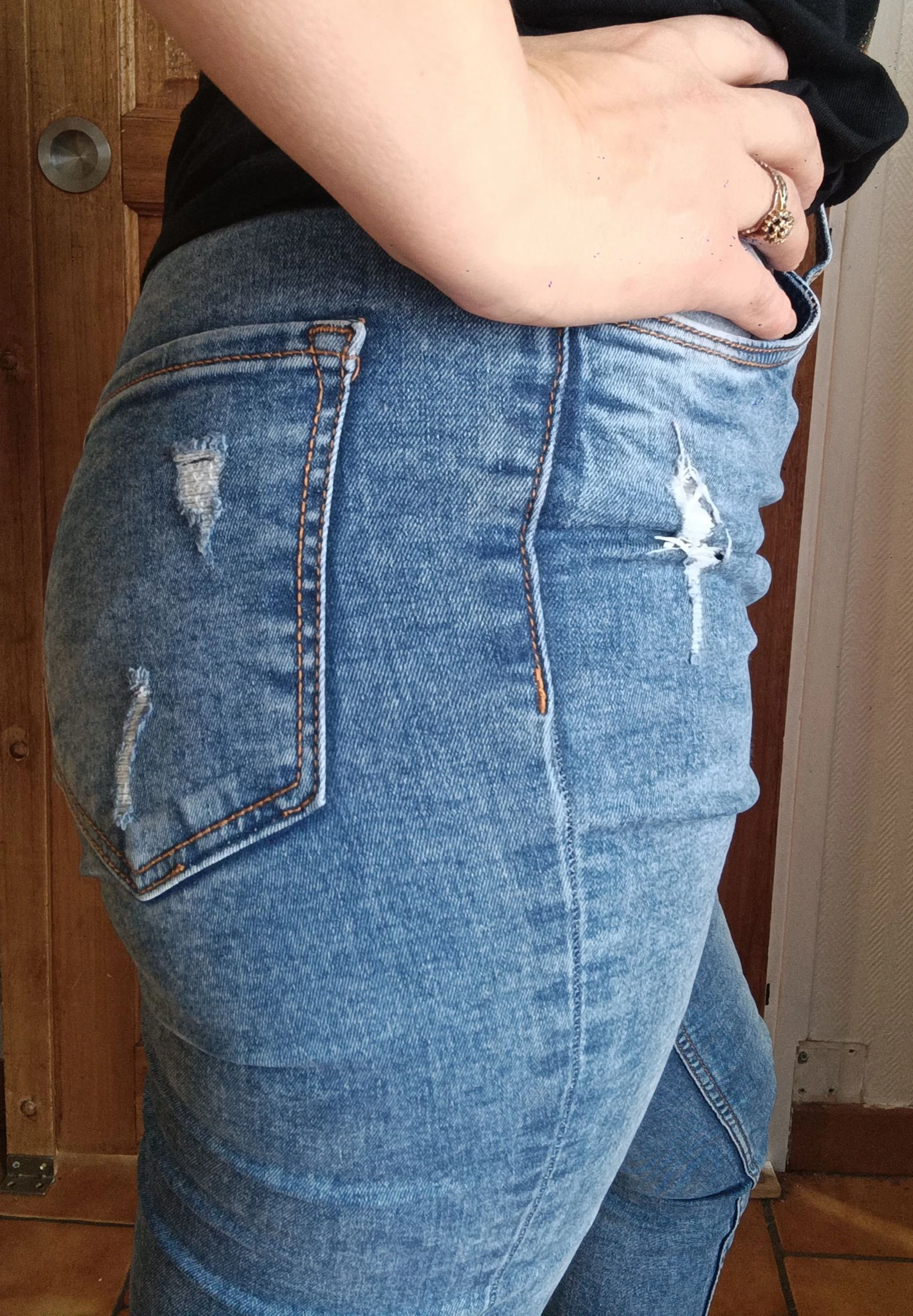 Jeans slim stretch de talle alta Denim - Talla XS – photo 4